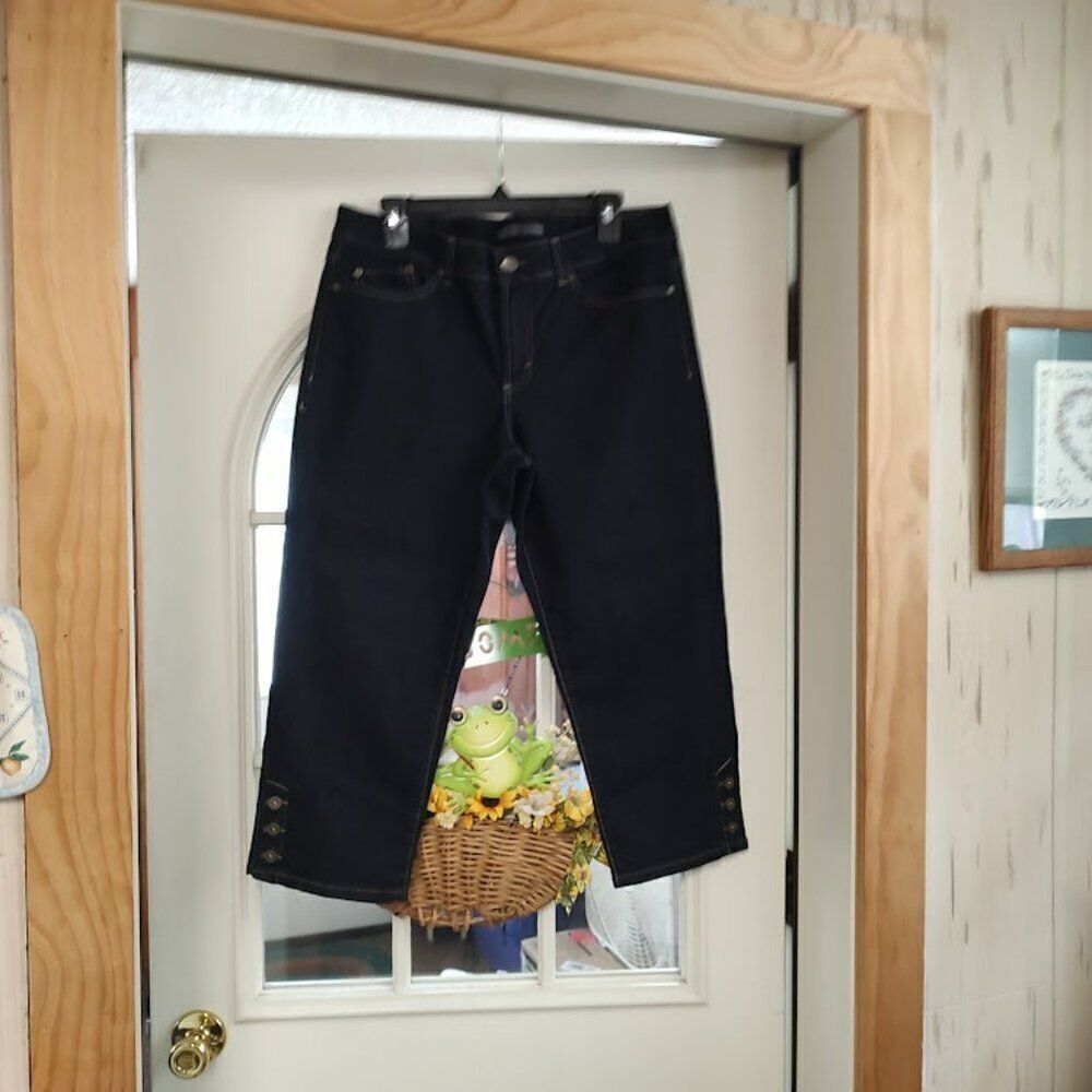 New Nine West Dark Blue Cropped Jeans Size Women's 12